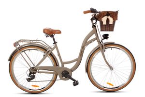 Goetze Citybike Mood 28 Zoll 7 Gang Tiefeinsteiger Retro Damenfahrrad mit Korb