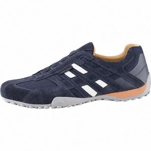 Geox sportliche Herren Leder Slipper navy, Antishock, chromfrei, herausnehmbares Fußbett