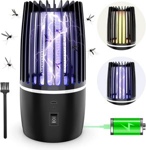 Insektenvernichter,Mückenfalle 4000 mAh,USB wiederaufladbar,Mückenvernichter Licht Schädlingsbekämpfung UV ,Wiederaufladbares Modell,Schwarz,2 Modi