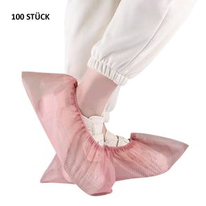 100 Stück Schuhüberzieher Einweg Vliesstoffe Schuhüberzieher, Farbe: Rosa