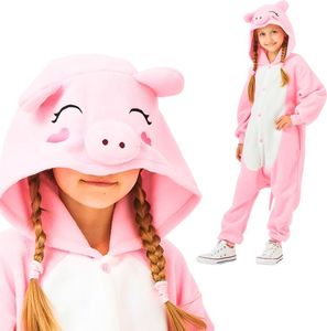 Schlafanzug Onesie Kigurumi Verkleidung Kostüm Rosa Schwein 125 - 135cm