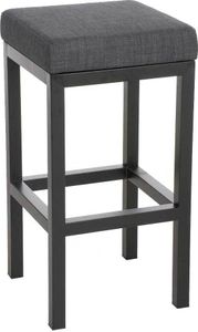 DELUKE® Barhocker KIEL - Dunkelgrau, Stoff, Stahl, 80cm Höhe | Barhocker ohne Lehne Barstuhl Tresenhocker Tresenstuhl Kneipenhocker Kneipenstuhl