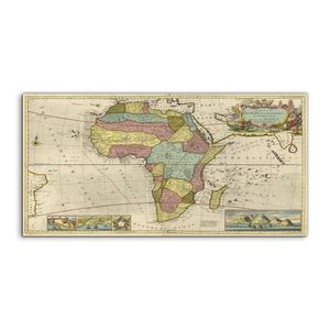 Coloray Canvas 100x50  Wandbild Leinwand Bilder Alte Welt Karte von Afrika Vintage