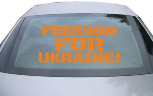 Indigos UG - Aufkleber Heckscheibe & Motorklappe DE6904 - orange - 600x272 mm - Freedom for ukraine! - Auto Scheiben Fenster Heckklappe Tuning Racing JDM - Die cut