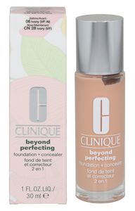 Clinique Beyond Perfecting Foundation & Concealer Flüssiges Make Up für eine einheitliche und aufgehellte Gesichtshaut 06 Ivory 30 ml