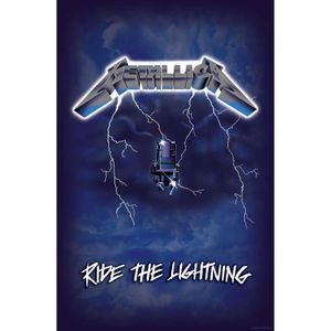 Metallica - Poster "Ride The Lightning", Stoff RO2884 (Einheitsgröße) (Blau/Grau)