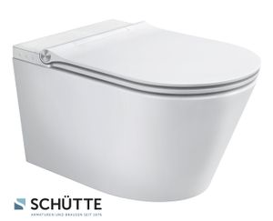 SCHÜTTE Dusch WC CESARI spülrandloser Bidet Toilettensitz, Toilette mit Bidet-Funktion und Ladydusche, WC Sitz mit Absenkautomatik Weiß SCHÜTTE Dusch WC CESARI spülrandloser Bidet Toilettensitz, Toilette mit Bidet-Funktion und Ladydusche, WC Sitz mit Absenkautomatik Weiß