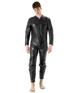 Kožený kombinovaný oblek Bockle® Power GAY-ZIP® s koženými nohavicami na zips po celej dĺžke, 60