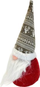 Elf s pletenou sivou čiapkou 30 cm
