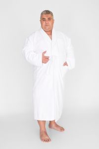 Biely froté župan - Tuva Home - 100% bavlna 450g/m2 Uni pre mužov a ženy Hrubý hotelový župan Veľkosť: 3XL