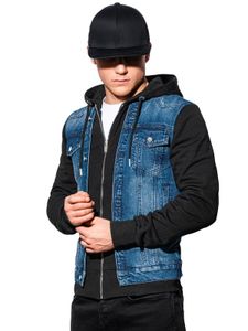 Ombre Clothing Pánska prechodná džínová bunda Brayden jeans-čierná L