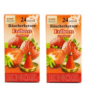 KNOX Räucherkerzen 2er Set: Erdbeere - Inhalt jeweils 24 Stück, Größe M (Standard) - 013370