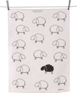 Triolino Halbleinen Geschirrtuch Schwarzes Schaf Format 50 cm x 70 cm