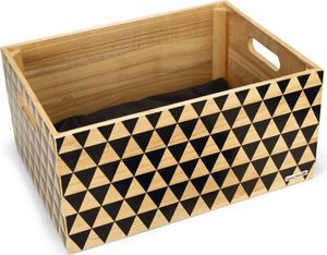 Beeztees Hunde-Fahrradkorb Holz Muster