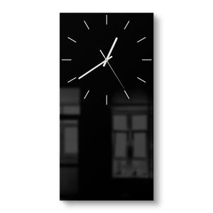 DEQORI Glasuhr 30x60 cm Modern 'Schwarz' Wanduhr Glas Uhr Design leise Küchenuhr
