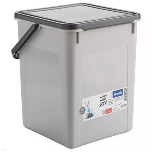 Rotho Waschpulver Aufbewahrungsbox Grau 9L mit Deckel Waschmittelbehälter Kunststoff 5kg / 9L, Grau
