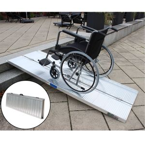 Rollstuhlrampe 213 cm klappbar leicht Alu Auffahrrampe Schwellenrampe