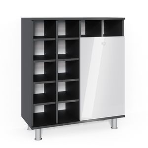 Vicco Badschrank Fynn, 78.4 x 91.6 cm, Weiß Hochglanz/Anthrazit