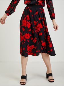 Rot-schwarzer Damen-Blumenrock ORSAY - M