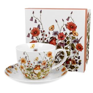 Wild Bird Jumbotasse + Untertasse 350ml Blumen Vogel Porzellan Tee Kakao Kaffee