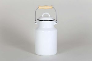 Karl Krüger 77161 Emaille Milch-Kanne mit Deckel weiß Behälter 4 Liter