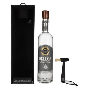 Beluga Gold Line Vodka Montenegro 40% Vol. 0,7l in Geschenkbox in Lederoptik mit Pinsel