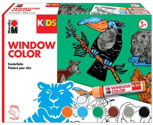Marabu KiDS Window Color-Set "DSCHUNGEL" 6 x 25 ml Fenstermalfarbe für Kinder