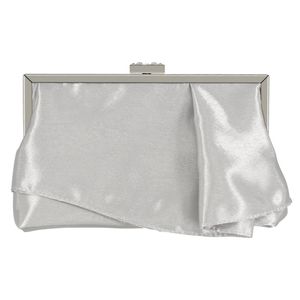 Clutch Abendtasche Elegante Plissee Satin Formale Handtasche Einfache Klassische Geldbörse für Damen (Silber)