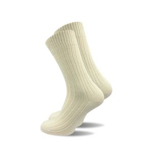 Gawilo  Socken aus 100% Baumwolle mit Rippe | Dick & Grob gestrickt | Damen & Herren (6 Paar), Beige / 39 - 42