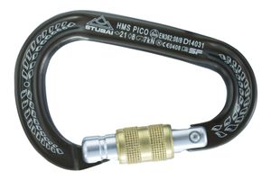 HMS Karabiner | STUBAI Pico, Karabiner mit Schraubsicherung, leichter Schraubkarabiner, Sicherungsgerät zum Klettern, Bronze