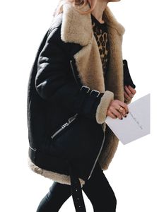 Damen Winter warmer Parka Mantel Reißverschluss Strickjacke, Farbe: Schwarz, Größe: XL