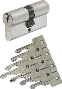 ABUS A93 Doppelzylinder 30/30mm mit 10 Schlüssel, mit Not-u. Gefahrenfunktion und Bohrschutz, Profil C73 C83