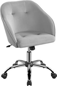 Yaheetech Bürostuhl Ergonomischer Schreibtischstuhl Drehstuhl Höhenverstellbar Computerstuhl mit Rollen Atmungsaktiv Rollstuhl bis 136 KG belastbar Hellgrau