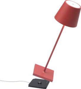 Zafferano Poldina Pro Tischlampe - Aufladbare LED Außenlampe - 38 cm - Rot