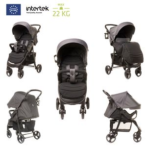 Sommer Kinderwagen RAPID XXIII 4BABY bis 22 kg, ab 6 monate, ultraleicht with aluminiumrahmen, große räder, 5-Punkt-Gurt, liegeposition, einkaufskorb