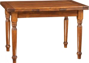 Esstisch landhausstil 120x80x80 cm, Esstisch ausziehbar massiv, Massivholz tische, Braun
