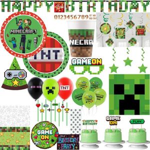 Partyset Deko Minecraft Kindergeburtstag Geburtstagsdeko Party Deko Geburtstag Dekoration