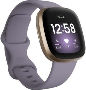 Fitbit Versa 3 Gesundheits- und Fitness-Smartwatch mit GPS, kontinuierlichem Herzfrequenzmesser, Sprachassistent