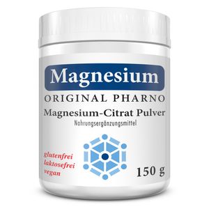 Original Pharno Magnesium-Citrat Pulver - 150g - 100% Pures Magnesiumcitrat ohne Zusätze