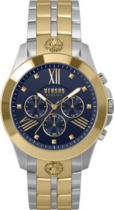 Versus Versace Herren Chronograph Armbanduhr CHRONO LION 44 MM , Farbe:silber-gold/blau