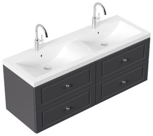 Badmöbel Persepolis XL Cottage Doppel-Waschbecken SoftClose anthrazit : Anthrazit Badmöbel Persepolis XL Cottage Doppel-Waschbecken SoftClose anthrazit : Anthrazit