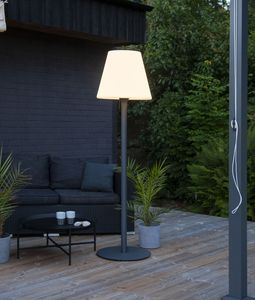 Stehlampe Garden Light Kreta, 187 x 50 cm, Grau Lack, 230 V, Outdoor geeignet IP-65, Leuchtmittel frei wählbar E 27, Hochwertige Verarbeitung
