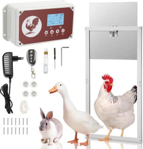 Jopassy 7.8W Automatische Hühnerklappe Hühnertür, 30*30cm Türöffner Hühnerstall mit Timer & Infrarotsensor Design