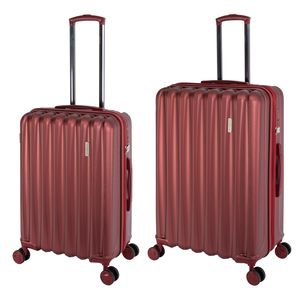 Travelhouse - Porto - Reisekoffer Set   M & L - Hartschalenkoffer Reise-Trolley Koffer Set, (+25%) erweiterbar, TSA, 4x Rollen, rot