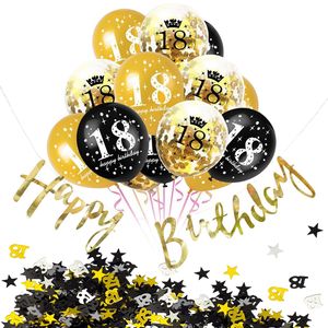 Oblique Unique 18. Geburtstag Party Feier Deko Set - Konfetti Ballons + Girlande + Konfetti