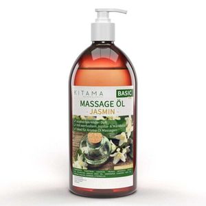 Kitama Aroma Massageöl Jasmin 1-Liter 1L I Pflegendes Körperöl für Massagen I Aroma-Öl für Massage, Thai-Massage & Spa