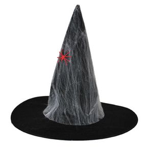 Hexenhut Filz mit Spinne schwarz
