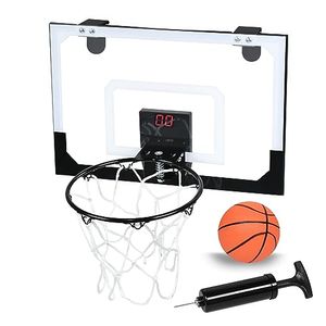 Mini Basketballkorb Indoor Basketball Korb fürs Zimmer mit Ball Basketball-Board mit elektronische Anzeigetafel und Sound Wandmontage Kinder Basketball Set 45x30 cm CEEDIR