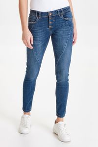 Pulz Jeans PZROSITA Damen Jeans Denim Hose Skinny Leg Regular Waist 5-Pocket mit Knopfleiste Skinny Fit mit Stretch