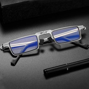 Mode faltbare Lesebrille Anti-Blaulicht Brille Damen Herrn schraubenlose tragbare Sehhilfe, +1.00 Dioptrien